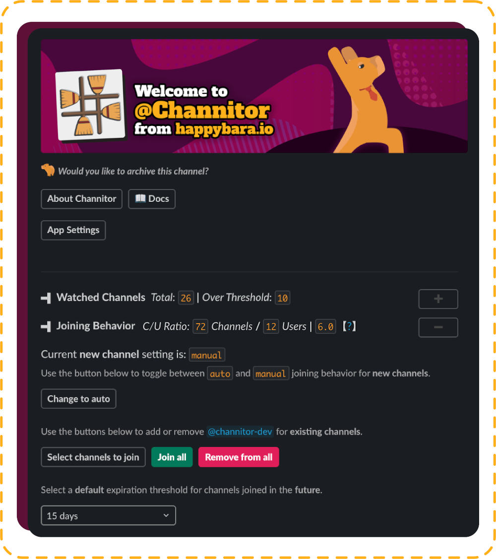 manage slack channels