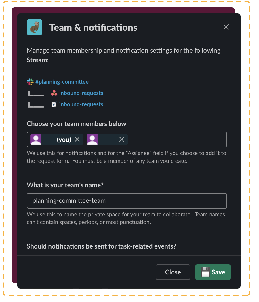 Task management Slack